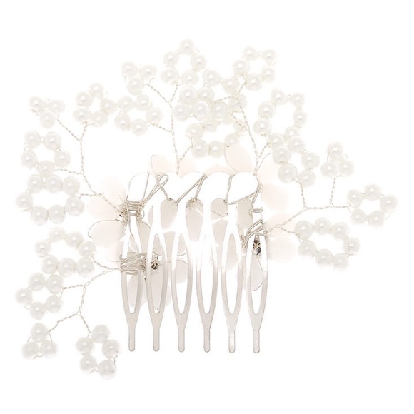❤️ Pearl Flower Hair Comb - White - Picture 6 of 7